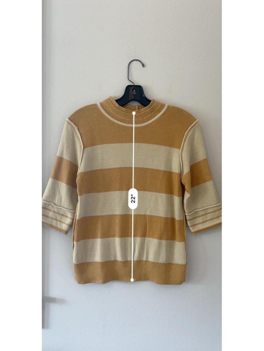We The Free 100% Cotton Striped Mock Turtle Neck Tee Women’s Size Small - Picture 7 of 8